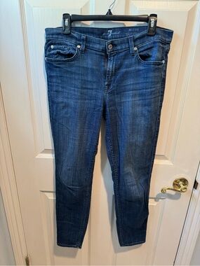 7 For All Mankind Indigo Blue The Ankle Skinny Jeans